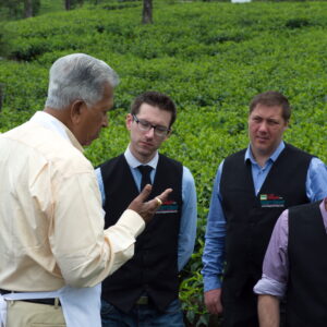 Dilmah Founder Merrill J. Fernando with the Mixologists in the Dimbula Valley